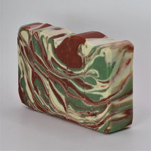 Load image into Gallery viewer, soap swirled with red and green 

